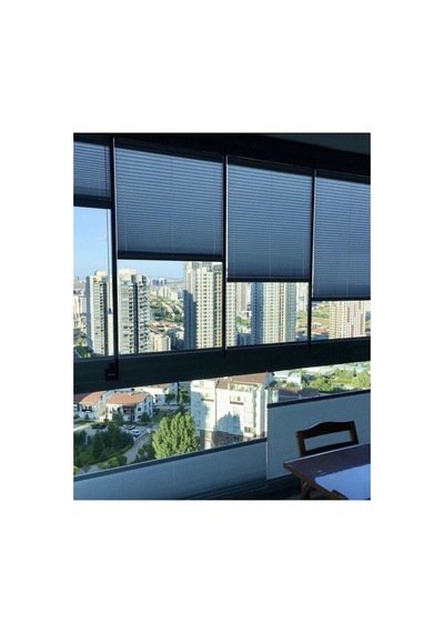 Katlanabilir Cam Balkon Perdesi Ev Perdesi Ofis Perdesi Siyah Plise Perde Siyah - 519819950 Siyah