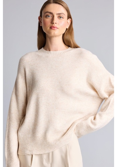 Defacto Oversize Bisiklet Yaka Düşük Omuzlu Basic Triko Kazak F3895ax26wnbg373 Bej-bg373