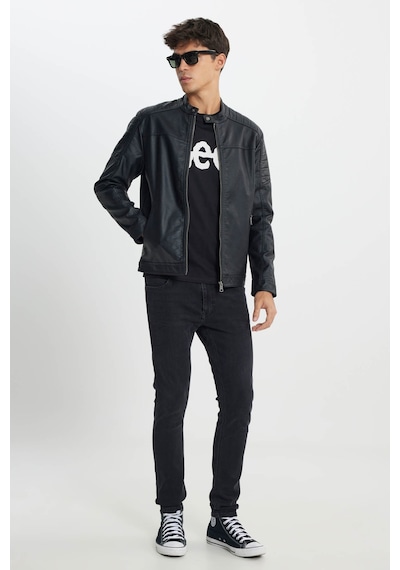 Lee Regular Fit Fermuarlı Siyah Erkek Ceket L242469001 Siyah