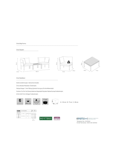 Limni Home Mini Multilounge Bahçe Ve Balkon Mobilyası Gri Çok Renkli
