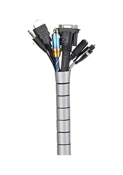 16 Mm Gri Spiral Kablo Toplayıcı, 1 Metre, 2 Adet Set