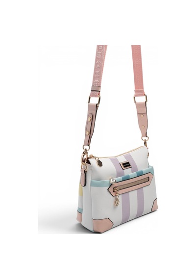 Silver & Polo Silver Polo Lila - Pembe Ekose Kadın Çapraz Çanta Sp1110