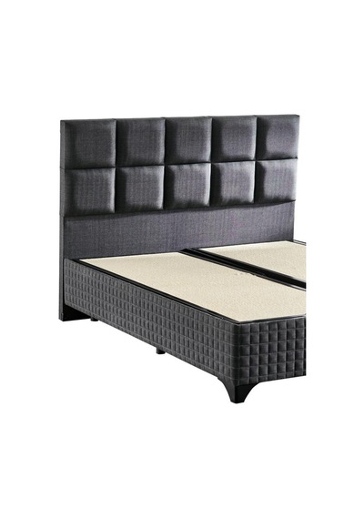 Star 200x200 Cm Çift Kişilik Antrasit Keten Kumaşlı Lüks Baza Ve Başlık Takımı