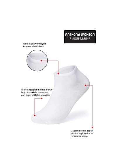 Giorgina Ferri 10'lu Kutu Bambu Premium Dikişsiz Bay - Sneaker Çorap