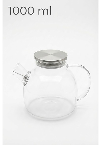 1000 Ml Isıya Dayanıklı Cam Demlik Çaydanlık Ocak Üstü Borosilikat Cam Çay Demliği Kettle Şeffaf