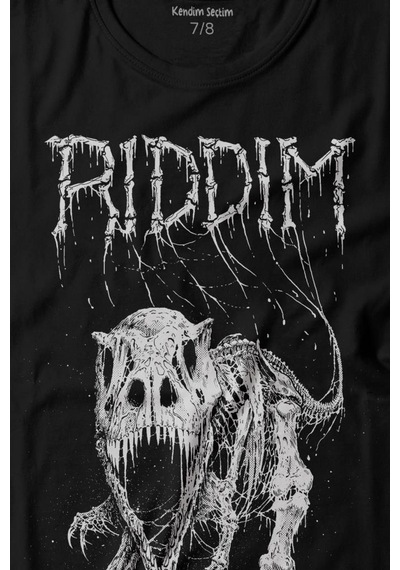 Kendim Seçtim Riddim Dinazor T-rex Metal Rock Dinosaurs Gothic Baskılı Tişört Çocuk T-shirt 001