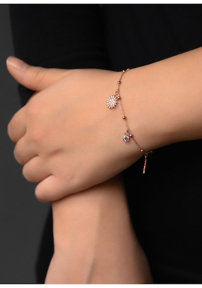 Papatya Silver 925 Ayar Gümüş Taşlı Güneş Bileklik