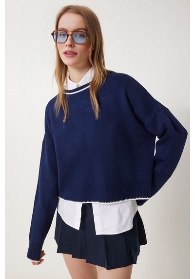 Cloudy Kids Kadın Bisiklet Yaka Triko Basic Kazak Günlük Kullanım Mevsimlik Lacivert - 665310242 Lacivert Cloudy Kids Kadın Bisiklet Yaka Triko Basic Kazak Günlük Kullanım Mevsimlik Lacivert - 665310242 Lacivert