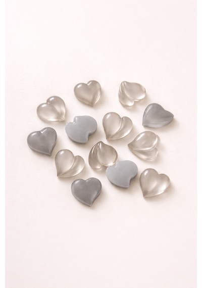 Silver Mist Heart Tırnak Taşı