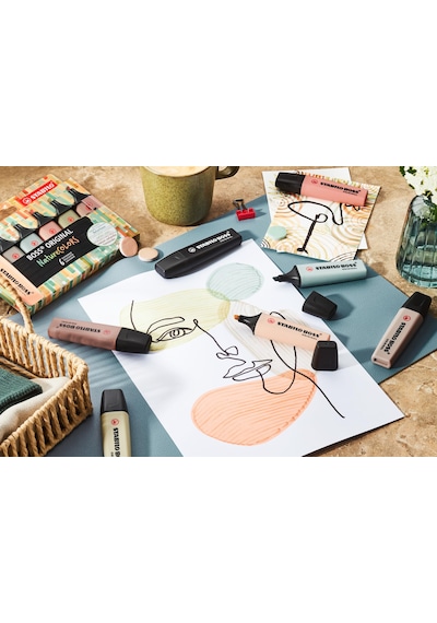 Stabılo Boss Naturecolors - Fosforlu Kalem - Koyu Gri 124-Pembe