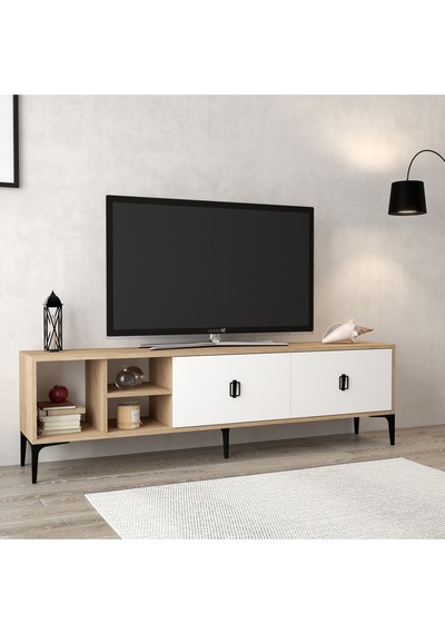 3804 Era Tv Ünitesi 180 Cm 2 Kapaklı Raflı Sepet - Beyaz Tv Sehpası Beyaz - Sepet Çok Renkli 3804 Era Tv Ünitesi 180 Cm 2 Kapaklı Raflı Sepet - Beyaz Tv Sehpası Beyaz - Sepet Çok Renkli