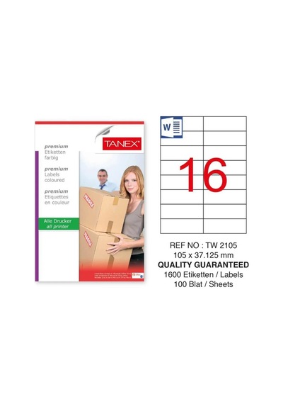 Tanex Tw-2105 Sevkiyat ve Lojistik Etiketi 105x37,125 mm