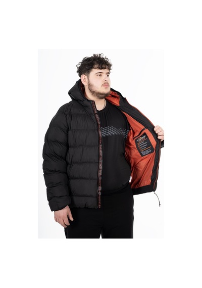Maraton Sportswear Büyük Beden Erkek Kapşonlu Uzun Kol Basic Siyah Mont 21391-siyah Siyah
