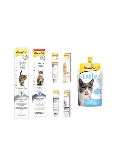 Gimcat Taurine 50 G + Urinary 50 G + Kedi Vitamin 20 G + Malt 20 G + Latte 200