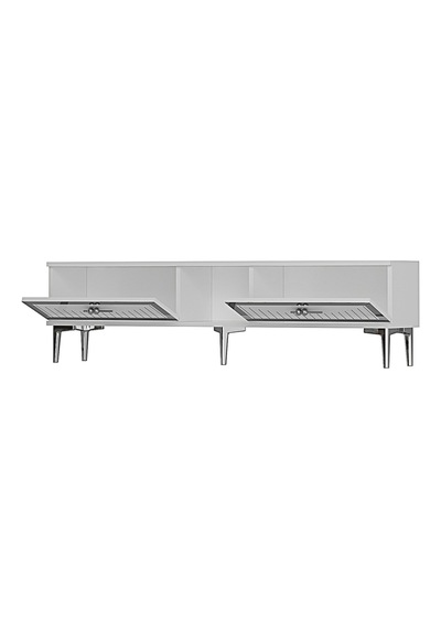 Tsa1503bs - Tunatv150 Tv Stand, Tv Sehpası Beyaz-sılver 150cm Beyaz-sılver