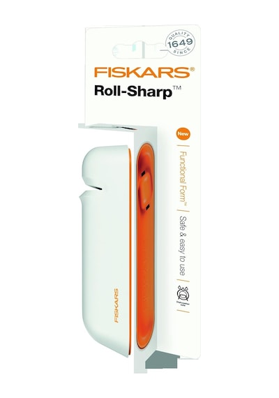 Fiskars Bıçak Bileyici İçin Düz Çelik Bıçaklar, Keramikschleifstein, Fonksiyonel Form, Roll-sharp, Beyaz/turuncu,