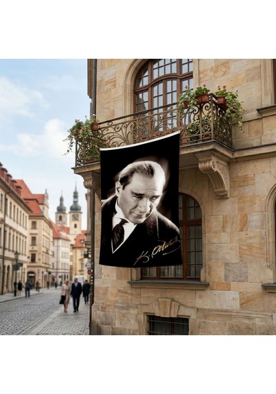 Mustafa Kemal Atatürk Altın İmzalı Poster Poster Bayrak Premium Raşel Kumaş Ata42 Diğer