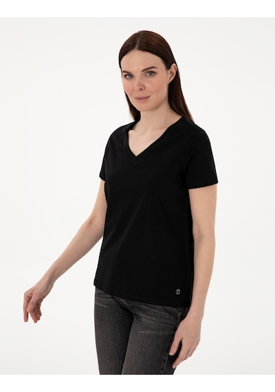 Pierre Cardin Kadın Siyah Tişört 50305749-vr046 Siyah