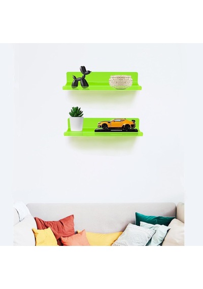 Pleksi Duvar Raf Neon Yeşil, 50cm X 10cm Diğer