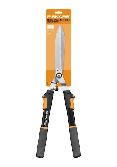 Ayrex Fiskars Teleskopik Çit Budama Makinesi, Softgrip Saplar, Yüksek Kaliteli Çelik Bıçaklar, Uzunluk: 63-83 Cm, S