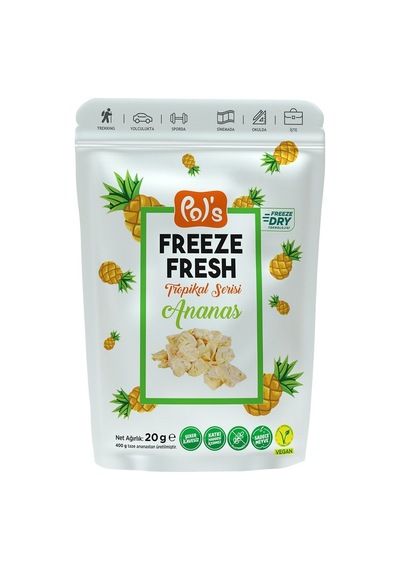 Pol's Freeze Fresh Tropikal Seri 20 G Ananas - Dondurularak Kurutulmuş Sağlıklı Atıştırmalık Tarı