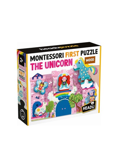 Headu Montessori First Puzzle The Unicorn Wood 2-5 Yaş