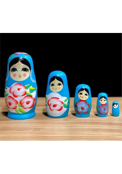 Mobgift 5’Li Matruşka Bebek Ahşap