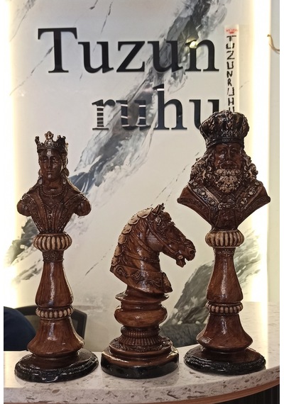 Satranç Taşları 3 Lü Set Dekoratif Oble