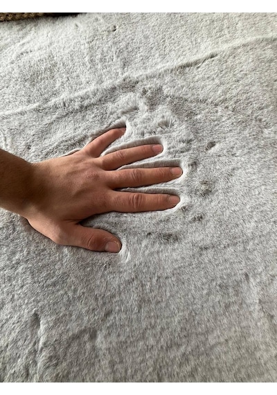 Saraz Halı Tavşan Tüyü Post Peluş Ultra Yumuşak Post Puffy Gri