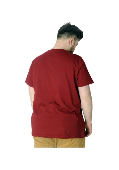 Mode Xl Büyük Beden T-Shirt Baskılı Future 22154 Bordo 001