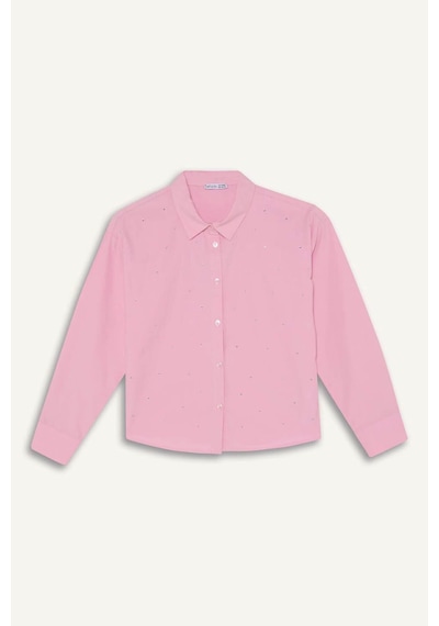 Defacto Kız Çocuk Poplin Gömlek G7044a826sppn86 Pembe-pn86