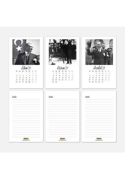 Atatürk Fotoğraflı 2027 Masa Takvimi - Siyah Beyaz