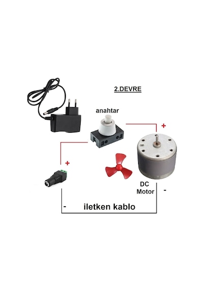Kutulu 3 İn 1 Basit Motor Deney Seti 3 Devre - Öğrenci Elektrik Devresi