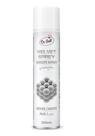 Dr. Gusto Kadife Velvet Sprey Gıda Boyası Beyaz 250 Ml