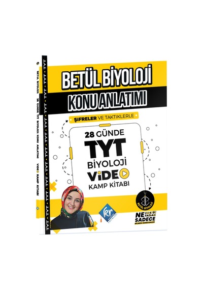Tyt Betül Biyoloji Konu Anlatımı 28 Günde Video Kamp Kitabı Kr Akademi Yayınları