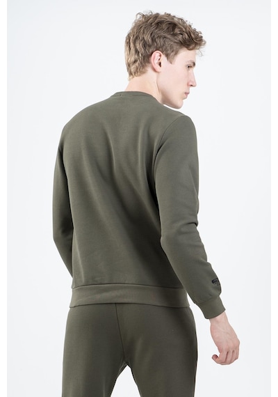 Maraton Sportswear Regular Erkek Bisiklet Yaka Takma Kol Basic Açık Haki Sweatshirt 21796-açık Haki