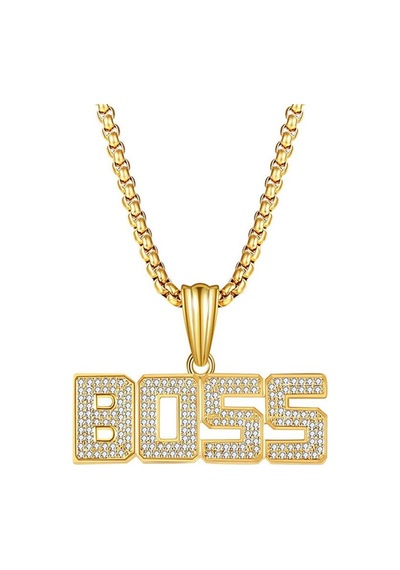Boss Unisex Kolye Sarı Altın