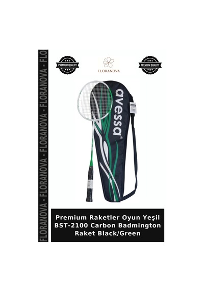 Premium Raketler Oyun Yeşil Bst-2100 Carbon Badmington Raket Black/green
