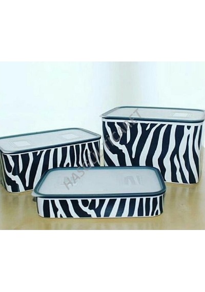 Tupperware Su Zebra 3'Lü Set Sıkı Kapaklı Saklama Kabı Hsgl Çok Renkli