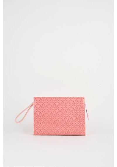 Vivaq Kadın Petunya Dokulu Pudra Astarlı Suni Deri Bilek Askılı Portföy El Ve Clutch Çanta