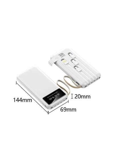 Powerbank Şarj Cihazı 4 Çıkışlı 20.000 Mah Powerbank Taşınabilir Çoklu Giriş Siyah 79401832