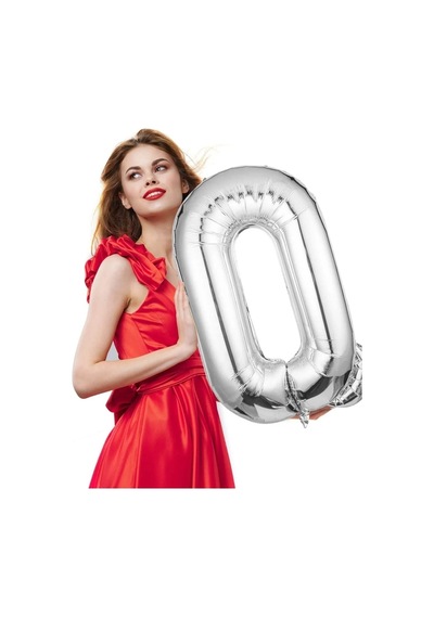Folyo Balon O Harfi Helyum Balon 100 Cm Gümüş Renk - O Harf Balon - Harf Folyo Silver Balon Çok Renkli