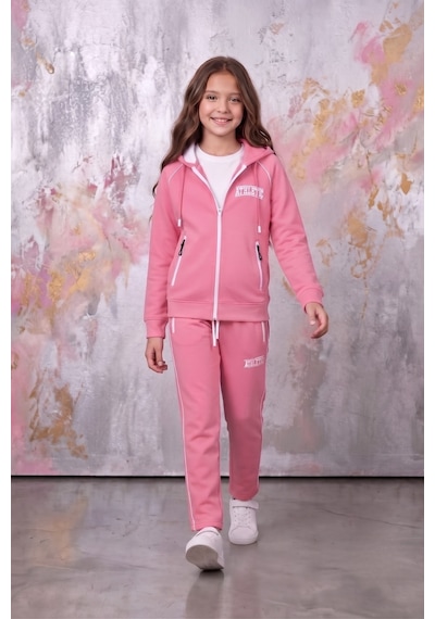 Pina Kids Kız Çocuk Atheletic Reglan Kol Kapüşonlu Düz Paça Dalgıç Kumaş Eşofman Takımı Esf7018 Pembe Pina Kids Kız Çocuk Atheletic Reglan Kol Kapüşonlu Düz Paça Dalgıç Kumaş Eşofman Takımı Esf7018 Pembe
