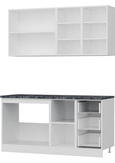 Minar 160 Cm Mutfak Dolabı Beyaz Dore 160-d2