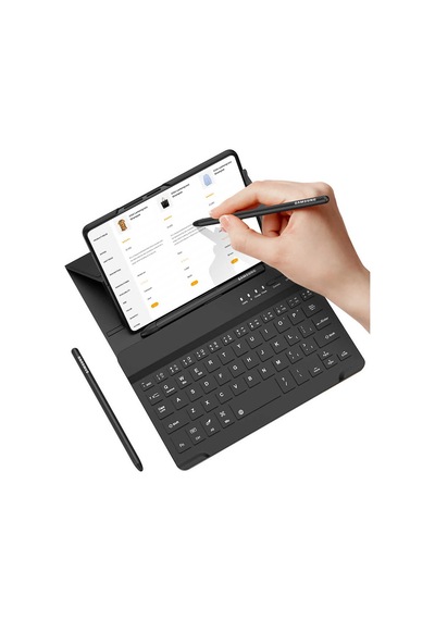 Samsung Galaxy Uyumlu Z Fold 3 Kılıf Standlı Bluetooth Klavyeli Zore Kıpta Keyboard Set Kılıf