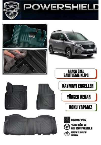Powershıeld Nissan Townstar Araca Özel Premium 5d Havuzlu Paspas Takımı