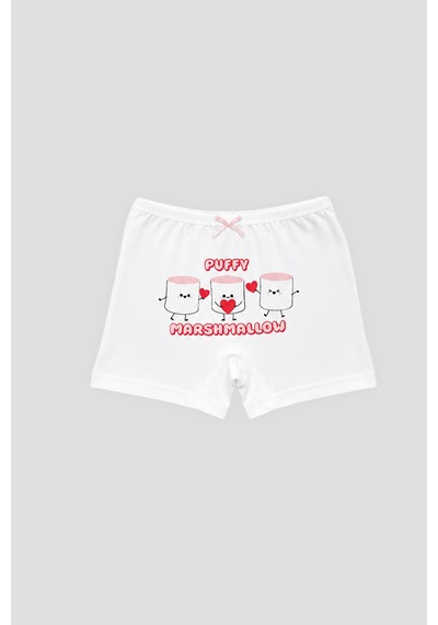 Defne Baby Kız Çocuk Desenli Premium Pamuklu Penye 2'li Boxer Şort Takımı Çok Renkli