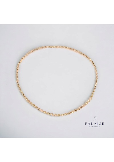 Boncuklu Kolye 45cm - Kalın Altın