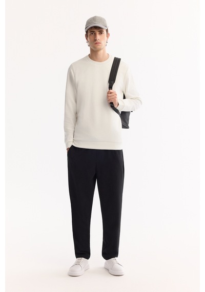 Avva Erkek Ekru Bisiklet Yaka Pamuklu Bi-stretch Regular Fit Sweatshirt A52y1271