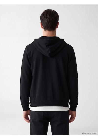 Lcwaıkıkı Classic Yeşil Kapüşonlu Erkek Fermuarlı Sweatshirt
